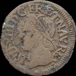 Louis XIII - Double Tournois de La Rochelle Type de Warin 1642 - CGKL.516 - Légende Latine
