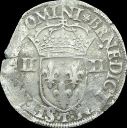 Quart d'Ecu à la croix de face - 1582 T