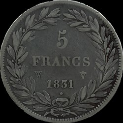 Louis-Philippe 1er - 5 Francs Tiolier - 1831 W