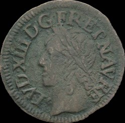 Louis XIII - Double Tournois de La Rochelle Type de Warin 1642 - CGKL.516 - Légende Latine