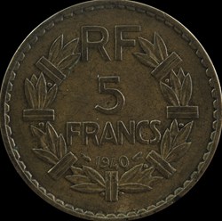 Cinq Francs Lavrillier Bronze-Alu