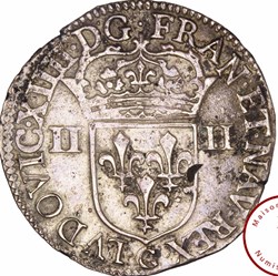 Quart d'écu, titulature coté écu - 1644