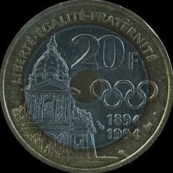 Vingt Francs Pierre de Coubertin