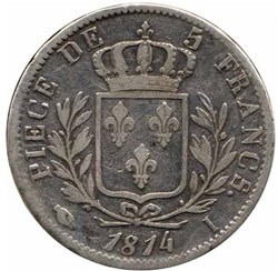 Louis XVIII - 5 Francs Buste Habillé - 1814 I