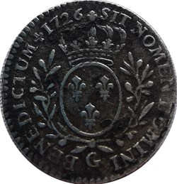 Dixième d'écu aux branches d'olivier 1726 G