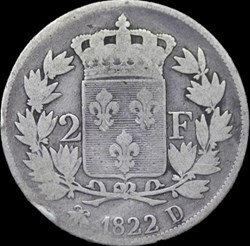 2 Francs - 1822 D