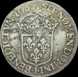 Demi écu à la mèche longue 1652 F