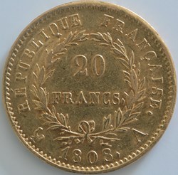 20 Francs - Laurée République - 1808 A