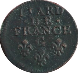 Liard Type 3 au buste agé 1696 G