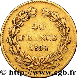 Louis-Philippe 1er - 40 Francs - 1834 A