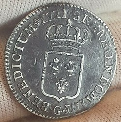 Sixième d'écu de France 1721 G