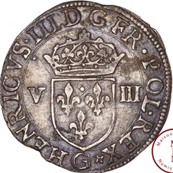 Huitième d'écu, écu de Face - 1587