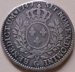 Demi écu au bandeau 1747 G