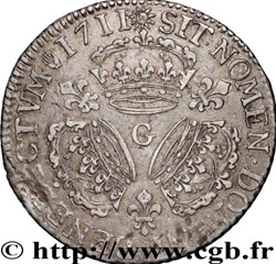 Quart d'écu aux trois couronnes 1711 G
