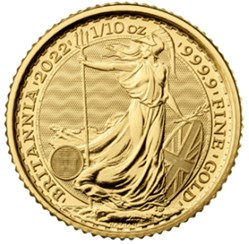 Angleterre - 10 Livres Britannia (1/10 Oz) Or 2022