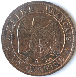 Un Centime Tête nue - 1853 A