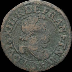 Louis XIII - Double Tournois de Lyon Type 2 1613 - CGKL.340
