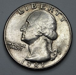 1/4 dollar ( 25 cents ) - 1981 D