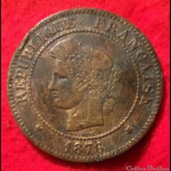 5 Centimes - Cérès - 1876 - Bordeaux