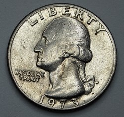 1/4 dollar ( 25 cents ) - 1973 D