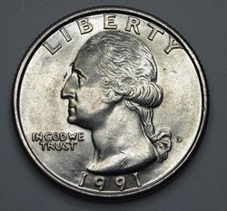 1/4 dollar ( 25 cents ) - 1991 D
