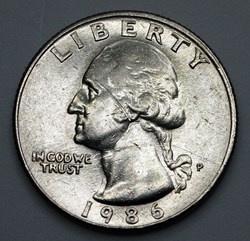 1/4 dollar ( 25 cents ) - 1986 P