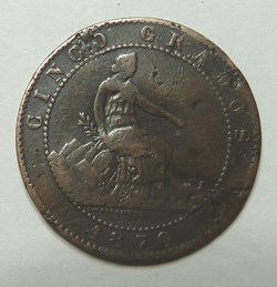 5 Centimos - 1870