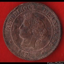 5 Centimes - Cérès - 1876 - Bordeaux