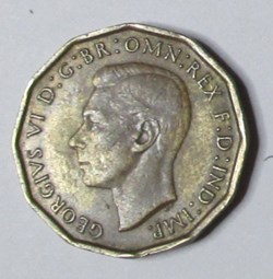 3 Pence - 1945