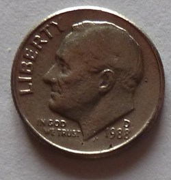 1 dime ( 10 cents ) - 1988 D