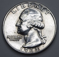 1/4 dollar ( 25 cents ) - 1964