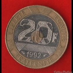 20 Francs - Mont Saint-Michel - 1992 V serré