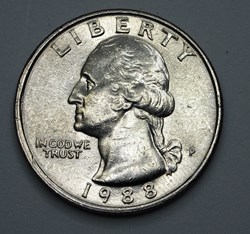 1/4 dollar ( 25 cents ) - 1988 P