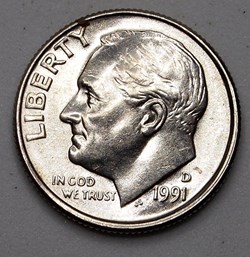 1 dime ( 10 cents ) - 1991 D