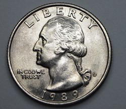 1/4 dollar ( 25 cents ) - 1989 D