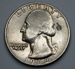 1/4 dollar ( 25 cents ) - 1968
