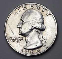 1/4 dollar ( 25 cents ) - 1960 D