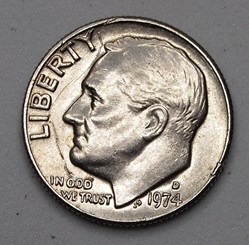 1 dime ( 10 cents ) - 1974 D