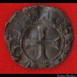 Denier tournois à l'O rond - 1307-1310 -