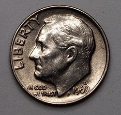 1 dime ( 10 cents ) - 1969 D