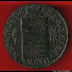 Convention - 1 Sol - 1793 - Metz