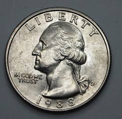 1/4 dollar ( 25 cents ) - 1988 D