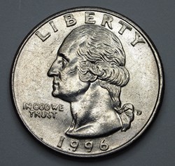 1/4 dollar ( 25 cents ) - 1996 D