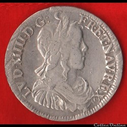 Demi-écu à la méche longue - 1650 - Rennes