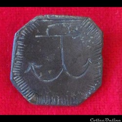 Bouton en Tombac Gravure Marine