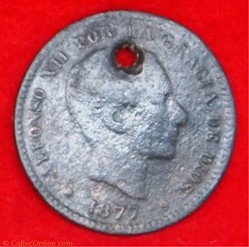 ESPAGNE - 5 Centimos - 1877