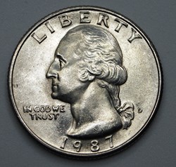 1/4 dollar ( 25 cents ) - 1987 D