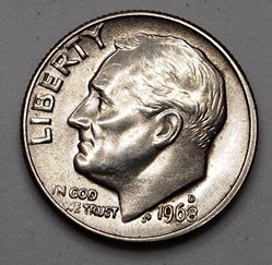 1 dime ( 10 cents ) - 1968 D