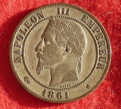 Napoléon III - 10 Centimes - 1861 - Strasbourg (Argenté ?)