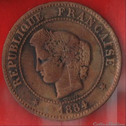 5 Centimes - Cérès - 1884 - Paris